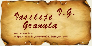 Vasilije Granula vizit kartica